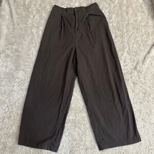 Trensic Spao Medium 100% Cotton Cool Grey Brown Wide Leg Pants Trousers Elastic